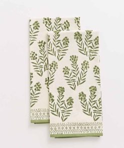 Phlox Green Tea Towels