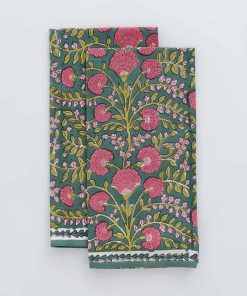 Cactus Flower Jade Tea Towels