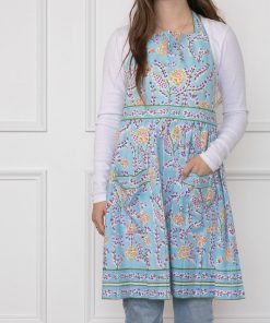 Climbing Dahlia Sky Blue Apron