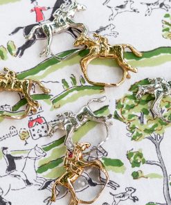 Gold Jockey Napkin Ring | Set of 4
