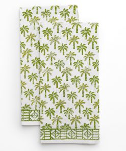 Palm Tree Green Tea Towels