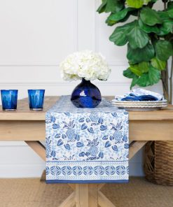 Pineapple Party Blue & White Table Runner