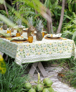 Pineapple Party Green & Yellow Tablecloth