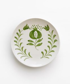 Pomegranate Crest Green Appetizer Plate | Set of 4