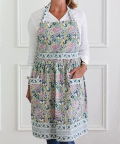 Pomegranate Garden Teal & Lilac Apron