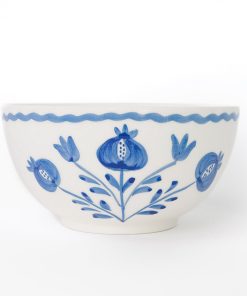 Pomegranate Trio Sketch Cobalt Blue Bowl | Set of 2