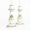 Pomegranate Crest Green Candlestick | Set of 2