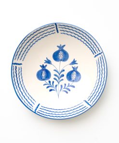 Pomegranate Trio Sketch Cobalt Blue Salad Serving Bowl