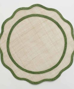 Green Scalloped Woven Placemat | Set of 4
