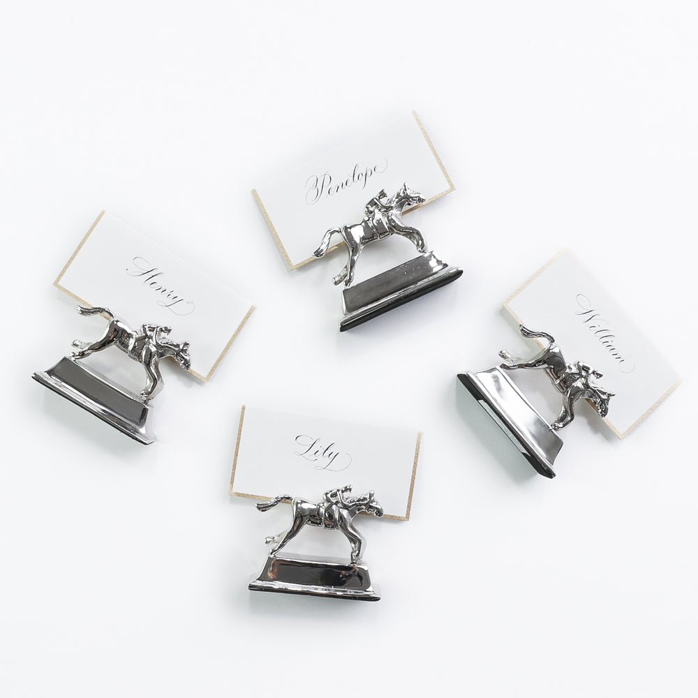 Silver Jockey Place Card Holder | Set of 4 - Image 3