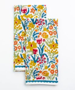 Teal Garden Tea Towels
