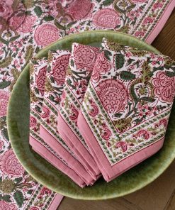Bohemian Floral Moss & Mauve Napkin | Set of 4