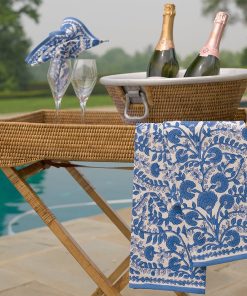 Cactus Flower Blue Tea Towels