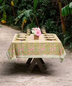 Cactus Flower Fern & Flamingo Tablecloth