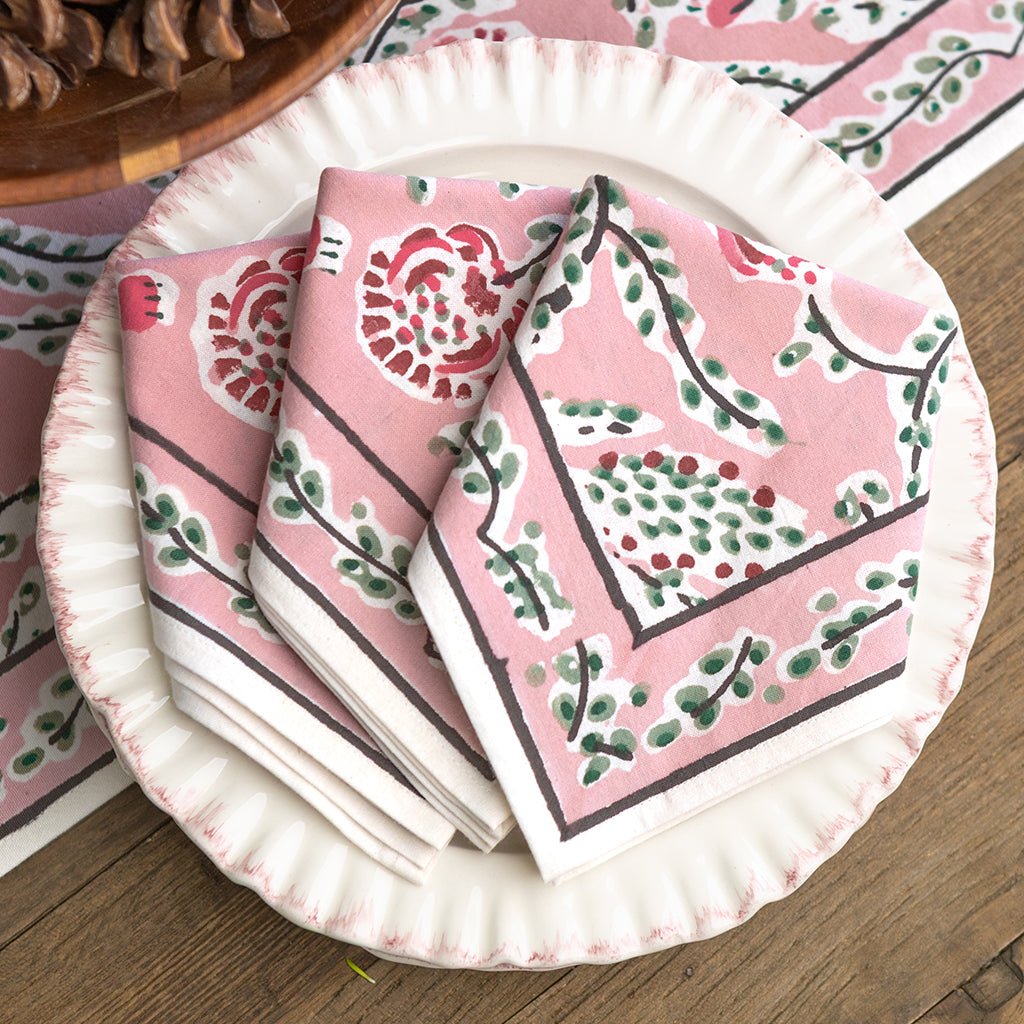 Climbing Dahlia Rose Napkin | Set of 4 - Image 3