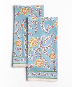 Climbing Dahlia Sky Blue Tea Towels