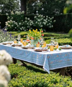 Climbing Dahlia Sky Blue Tablecloth