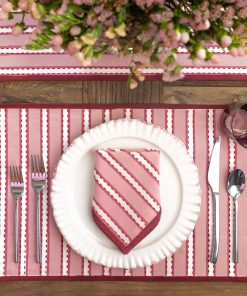 Dotted Stripe Rose Placemat | Set of 4