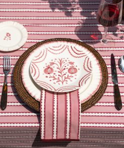 Dotted Stripe Rose Napkin | Set of 4