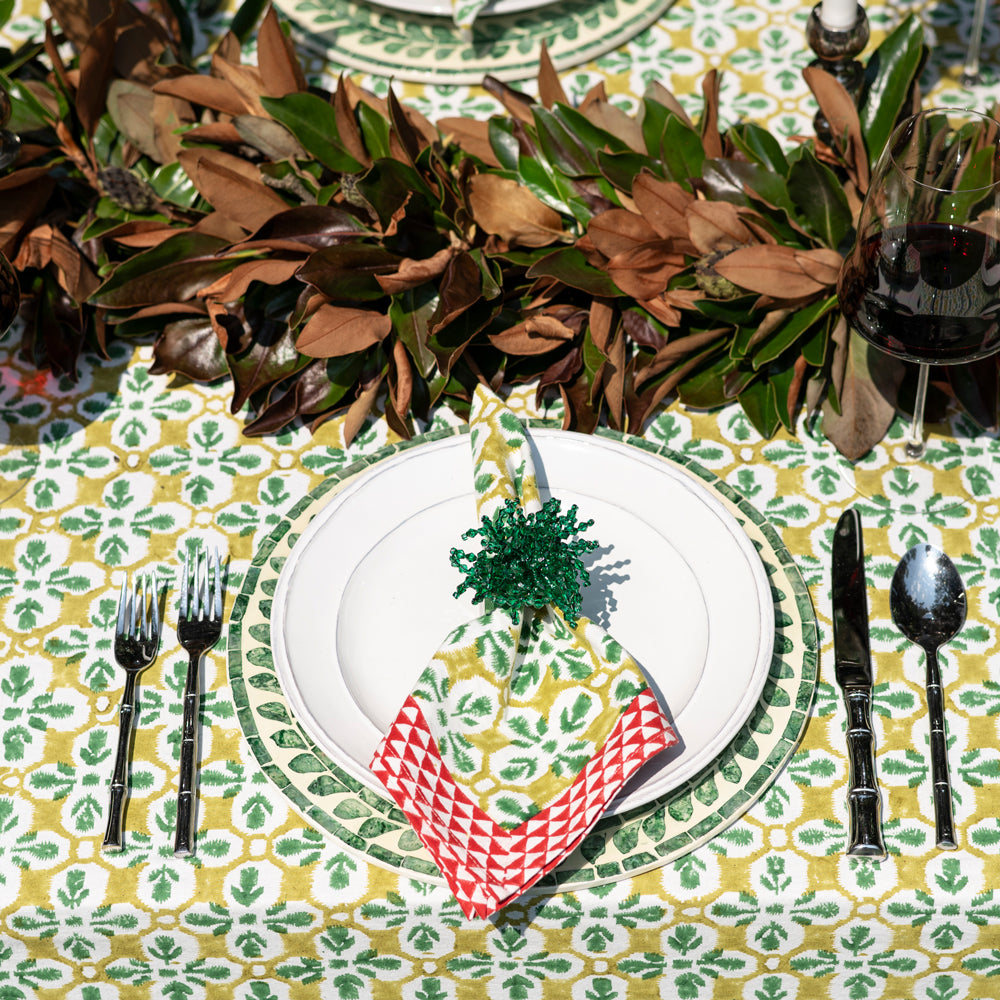 Fleur de Lis Geo Saffron Napkin | Set of 4 - Image 3