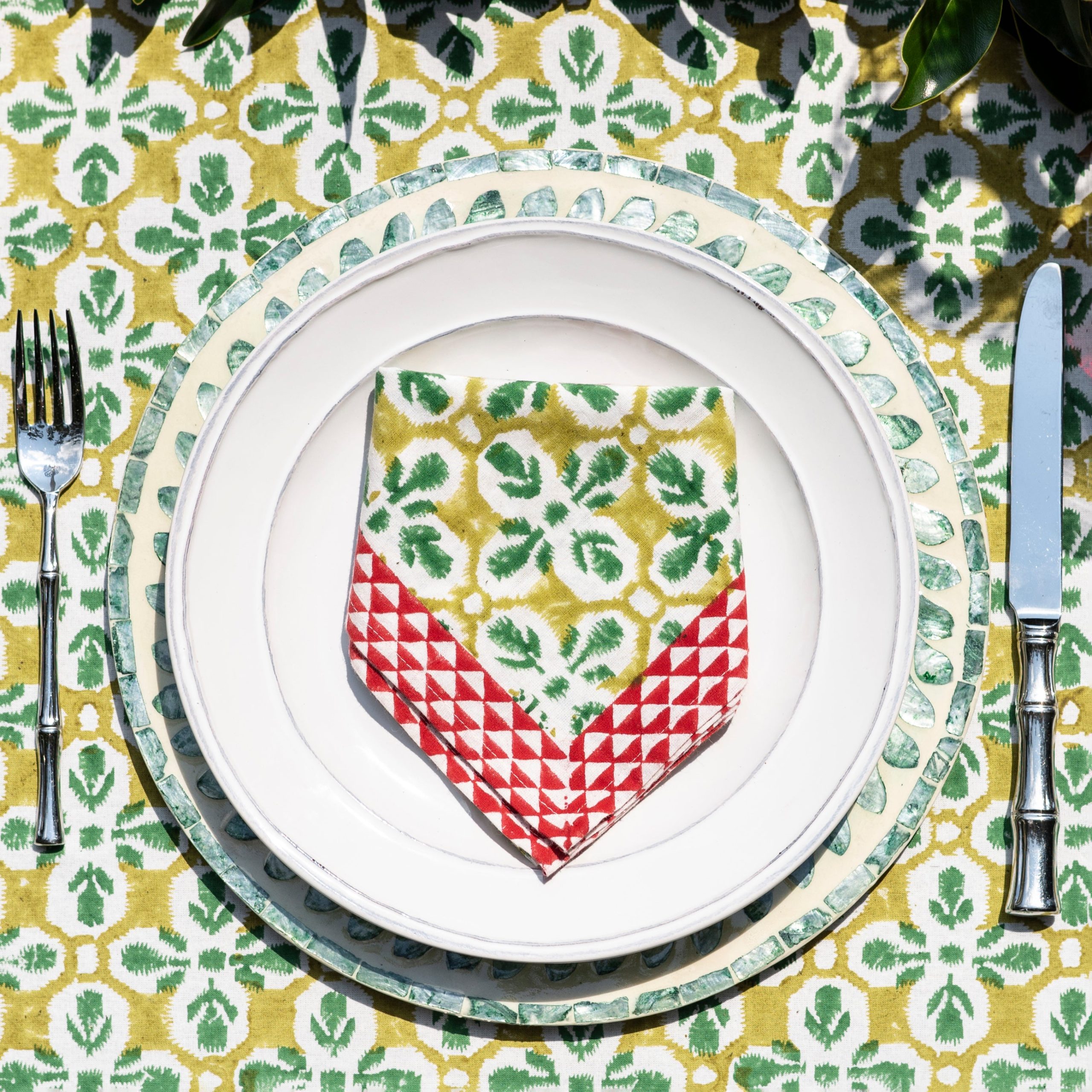 Fleur de Lis Geo Saffron Napkin | Set of 4