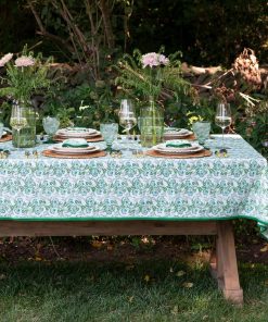 Gardenia Vine Emerald Tablecloth