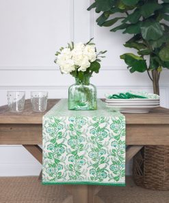Gardenia Vine Emerald Table Runner