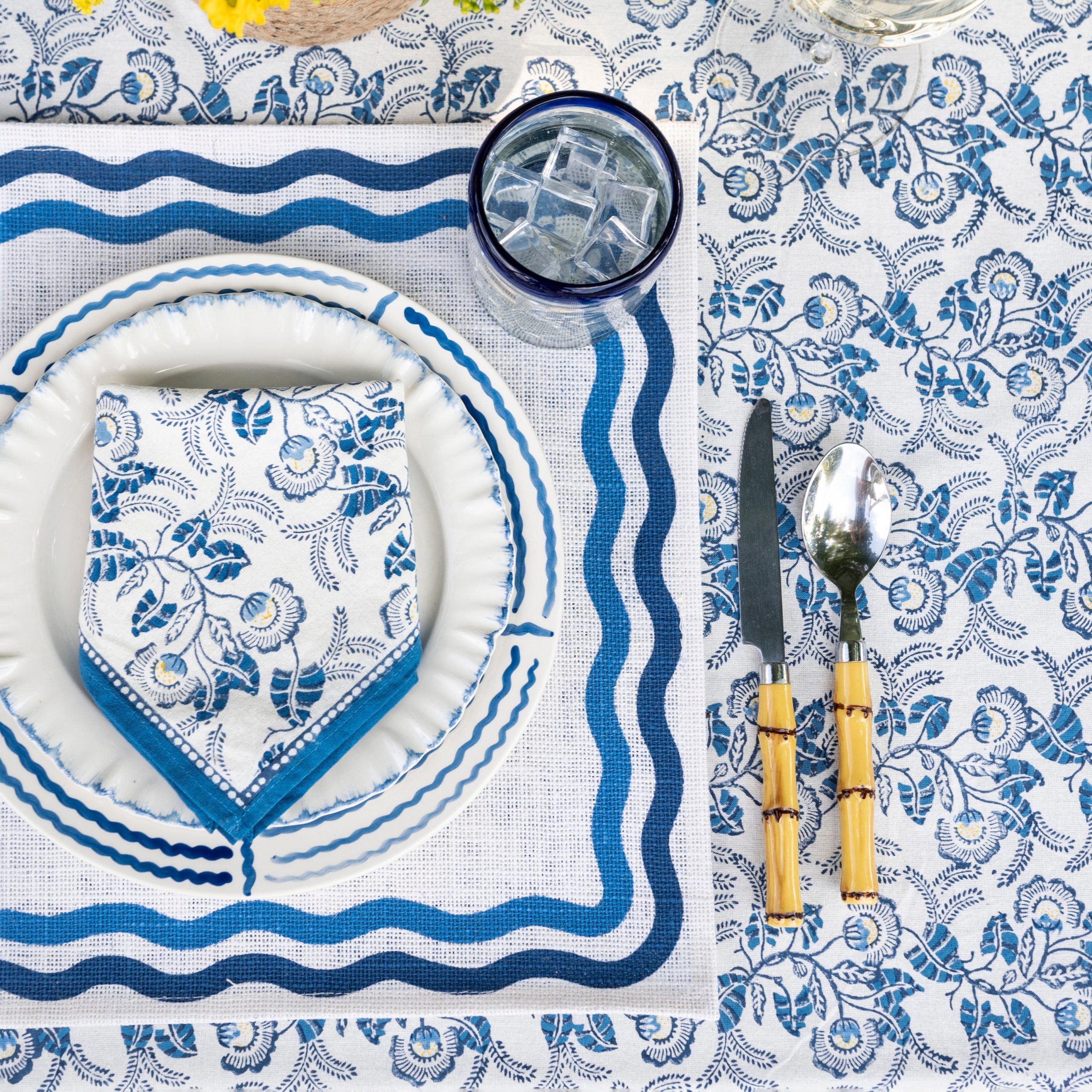 Blue Square Wave Placemat | Set of 4 - Image 5