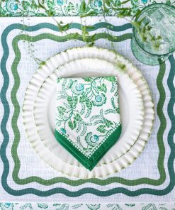 Green Square Wave Placemat | Set of 4