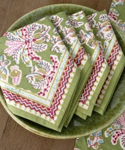 Grecian Palm Fern & Magenta Napkin | Set of 4