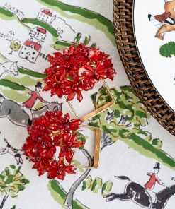 Red Bouquet Beaded Napkin Ring | Set of 4