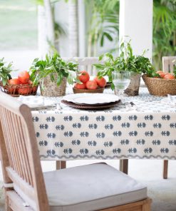 India Hicks Home Winter Flower Dusty Sky Tablecloth