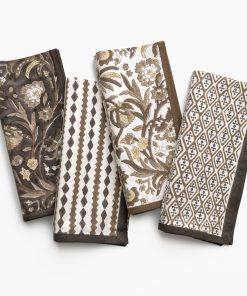 India Hicks Home Mocha & Chocolate Canasta Mixed Napkin | Set of 4