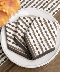 India Hicks Home Shuffle & Stripe Chocolate Napkin | Set of 4