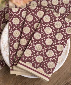 India Hicks Home Joker's Rosette Bordeaux Napkin | Set of 4