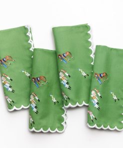 Paddock & Jockeys Embroidered Napkins | Set of 4