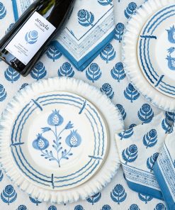 Pomegranate Trio Sketch Cobalt Blue Salad Plate | Set of 2