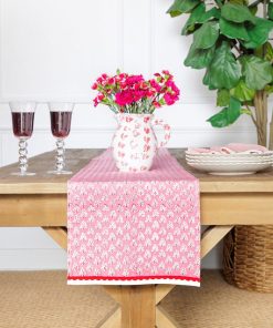 Pom Buti Pink Table Runner