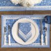 Pom Fan Flower Blue & White Placemat | Set of 4