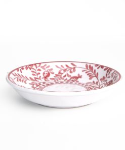Pomegranate Scroll Bordeaux Pasta Bowl Set of 2