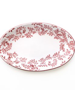 Pomegranate Scroll Bordeaux Oval Tray