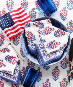 Sagar Red & Blue Napkin | Set of 4