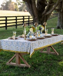 Starflower Blue & Ochre Tablecloth