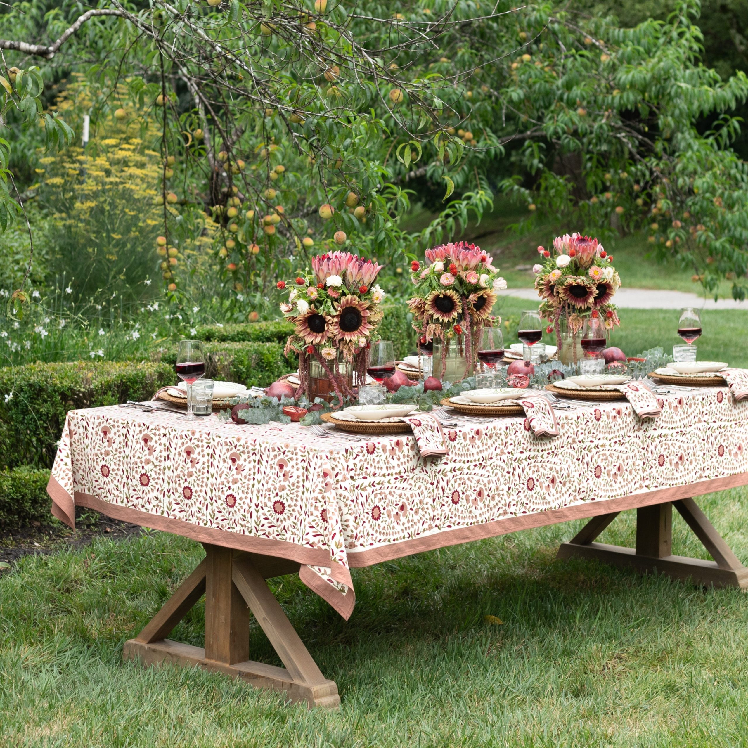Starflower Fern & Blush Tablecloth - Image 4