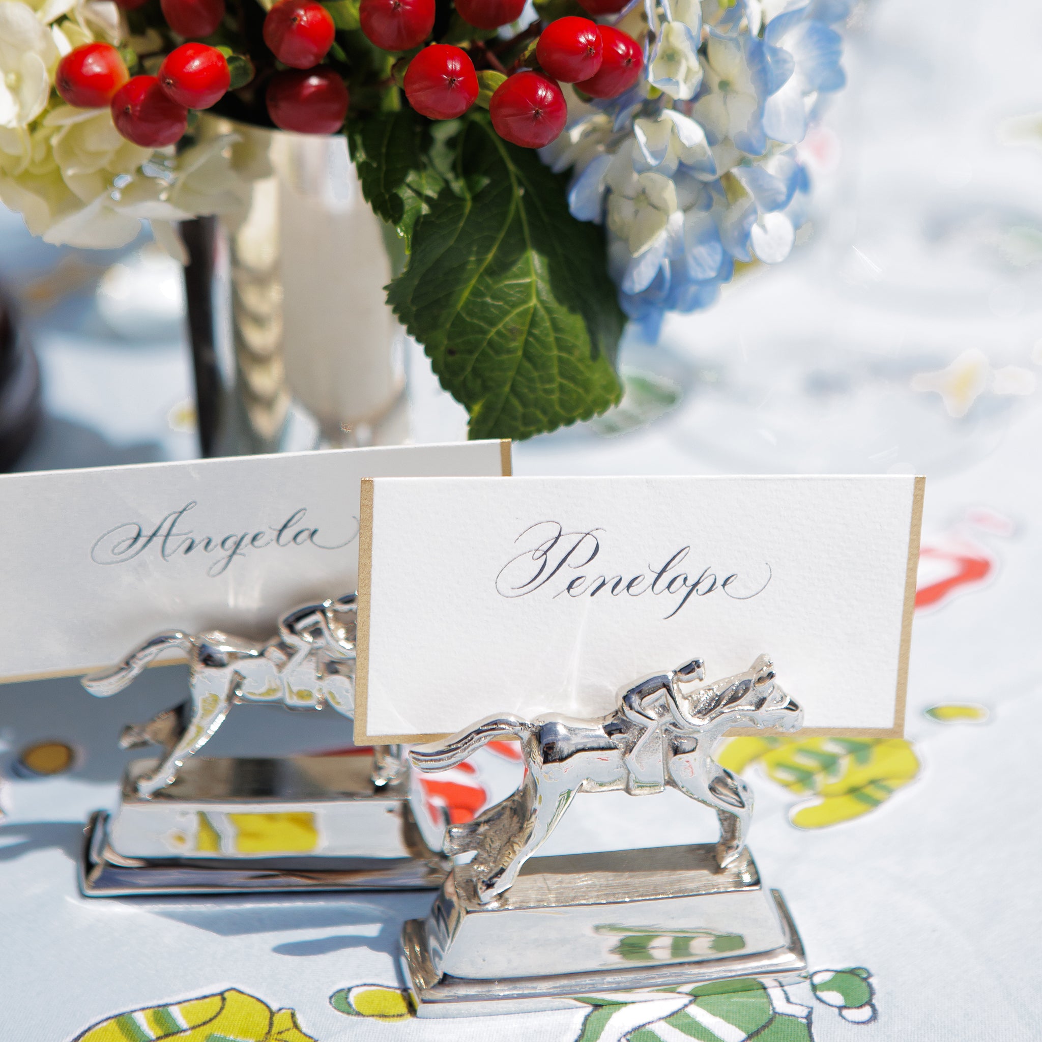 Silver Jockey Place Card Holder | Set of 4