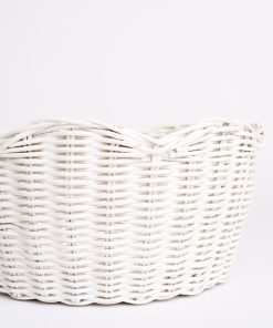 White Wicker Scalloped Bowl