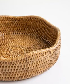 Woven Rattan Scalloped Bowl