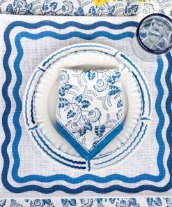 Blue Square Wave Placemat | Set of 4