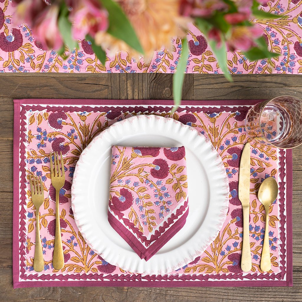 Cactus Flower Mauve & Lavender Placemat | Set of 4