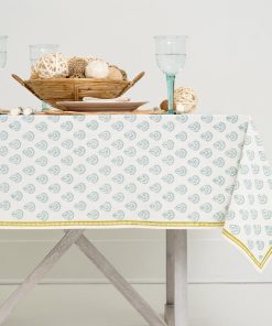 India Hicks Home Carnation Seafoam Tablecloth